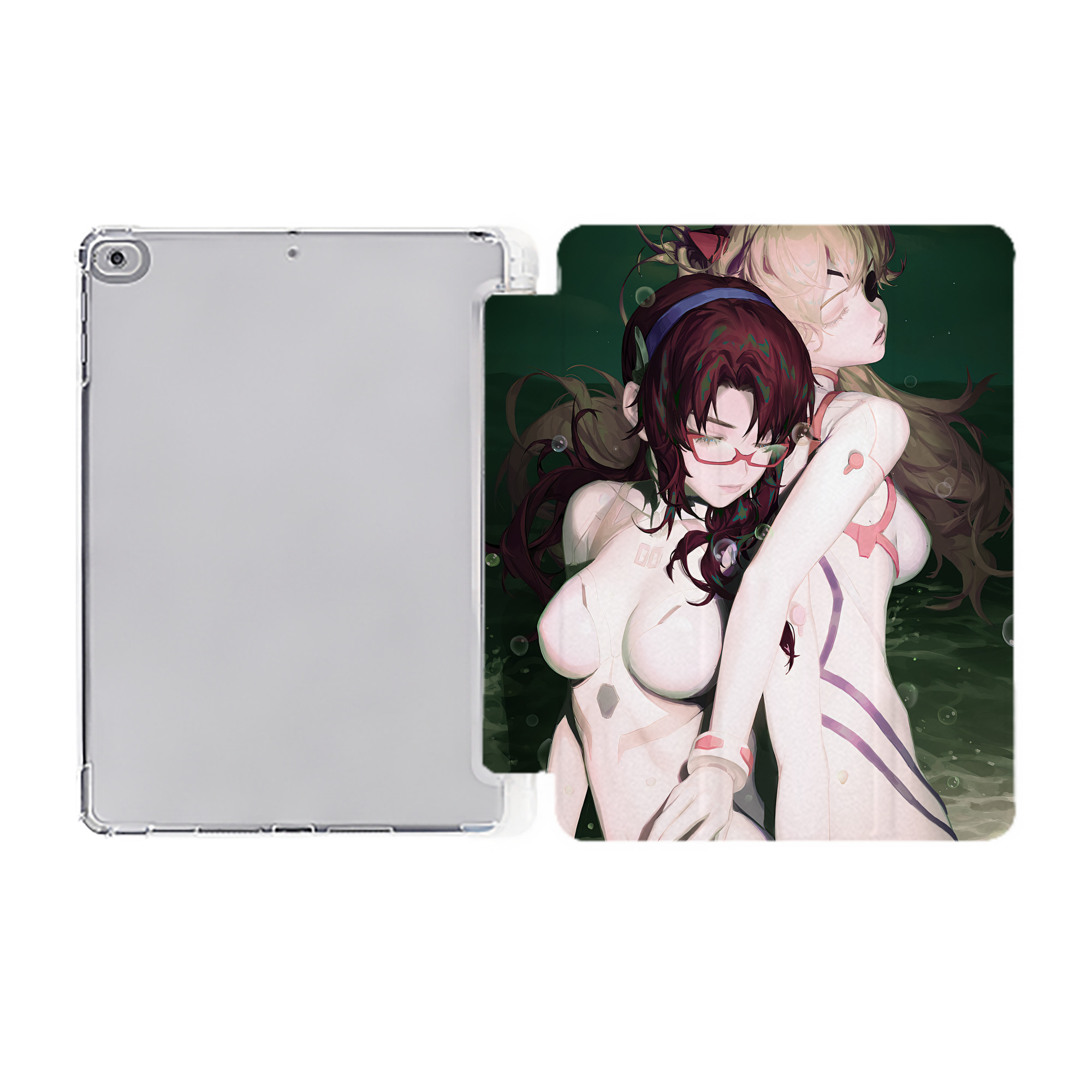 （画像用） EVA 新世紀エヴァンゲリオン IPad ケース ペン収納付き 三つ折りスタンド PUレザー×シリコン 対応機種9.5/10.5/10.9インチ